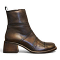 Tronchetto in pelle bronzo con zip