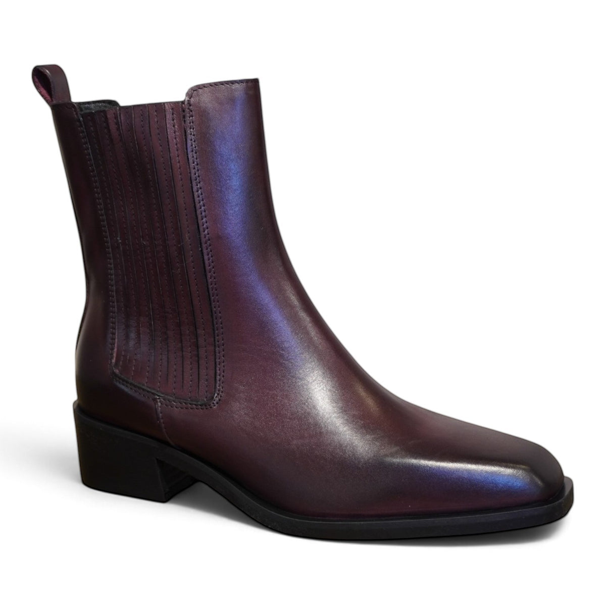 Chelsea boot bordeaux in pelle con elastici impunturati